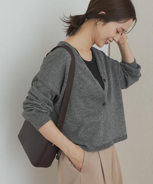URBAN RESEARCH DOORS（アーバンリサーチドアーズ）の「ウォッシャブルドライニットカーディガン（カーディガン/ボレロ・レディース・ブラウン/グレー/ブラック・MEDIUM）」の2枚目の写真