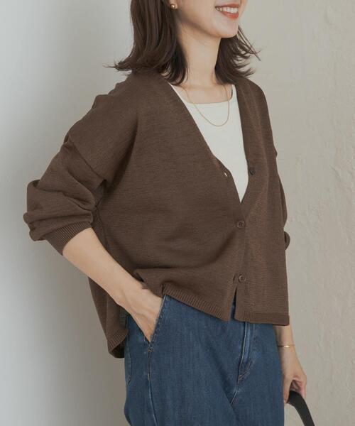 URBAN RESEARCH DOORS（アーバンリサーチドアーズ）の「ウォッシャブルドライニットカーディガン（カーディガン/ボレロ・レディース・ブラウン/グレー/ブラック・MEDIUM）」の13枚目の写真
