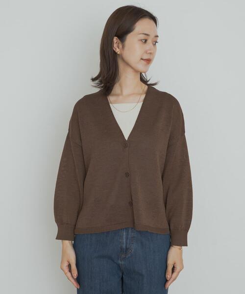 URBAN RESEARCH DOORS（アーバンリサーチドアーズ）の「ウォッシャブルドライニットカーディガン（カーディガン/ボレロ・レディース・ブラウン/グレー/ブラック・MEDIUM）」の10枚目の写真
