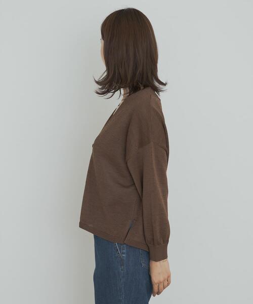 URBAN RESEARCH DOORS（アーバンリサーチドアーズ）の「ウォッシャブルドライニットカーディガン（カーディガン/ボレロ・レディース・ブラウン/グレー/ブラック・MEDIUM）」の21枚目の写真