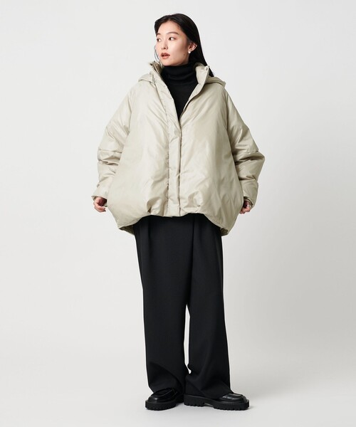 MARW UNITED ARROWS（マルゥ ユナイテッドアローズ）の「＜MARW UNITED ARROWS＞コクーン ダウンジャケット 撥水（ダウンジャケット/コート・レディース・モカ/ライム/ブラック・36/38）」の6枚目の写真