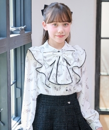 ボウタイつき音符柄フリルブラウス♪