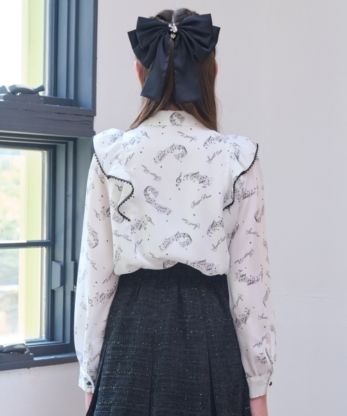 mezzo piano Junior(メゾピアノジュニア)の「ボウタイつき音符柄フリルブラウス♪(シャツ/ブラウス・キッズ・オフホワイト・M:150cm/S:140cm/L:160cm)」の13枚目の写真