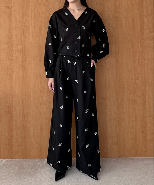 PILIT（ピリット）の「【セットアップ可】刺繍クロップドシャツ（シャツ/ブラウス・レディース・ブラック/ブラウン/グレー・MEDIUM）」の14枚目の写真