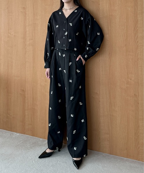 PILIT（ピリット）の「【セットアップ可】刺繍クロップドシャツ（シャツ/ブラウス・レディース・ブラック/ブラウン/グレー・MEDIUM）」の16枚目の写真