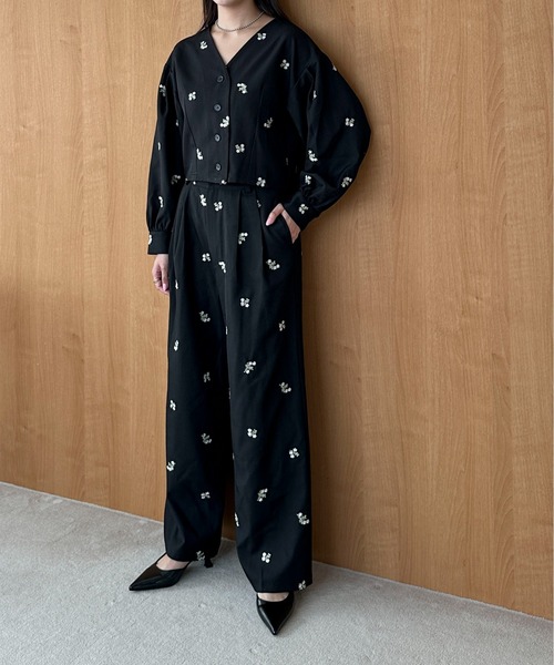 PILIT（ピリット）の「【セットアップ可】刺繍クロップドシャツ（シャツ/ブラウス・レディース・ブラック/ブラウン/グレー・MEDIUM）」の17枚目の写真