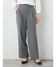 HARUYAMA（ハルヤマ）の「【WALKPLUS】 T/Rトロサイドタブワイドパンツ ウォッシャブル 通年（スラックス）」