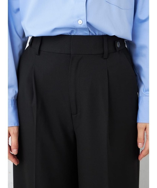 HARUYAMA(ハルヤマ)の「【WALKPLUS】 T/Rトロサイドタブワイドパンツ ウォッシャブル 通年(スラックス・レディース・ライトグレー/ブラウン/ブラック/チャコールグレー・L/M/S/LL)」の7枚目の写真