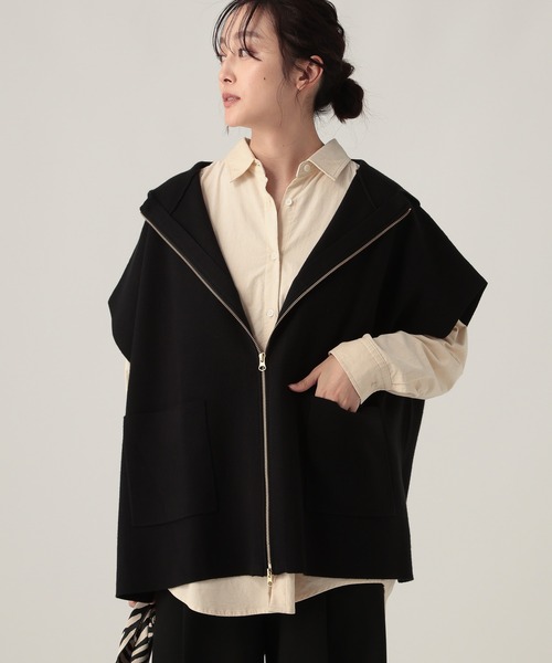 Elura（エルーラ）の「もっちりモイストフードジレ/582762（ベスト・レディース・ブラウン/ホワイト/ブラック・FREE）」の3枚目の写真