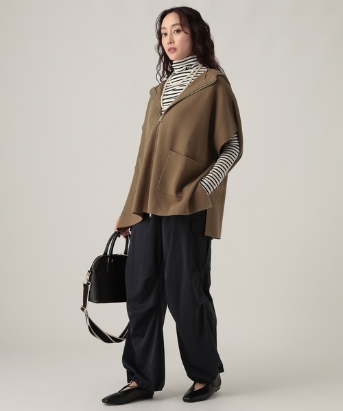 Elura（エルーラ）の「もっちりモイストフードジレ/582762（ベスト・レディース・ブラウン/ホワイト/ブラック・FREE）」の11枚目の写真