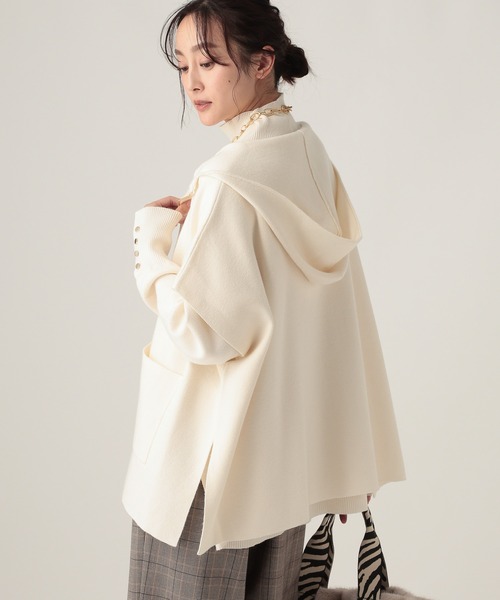 Elura（エルーラ）の「もっちりモイストフードジレ/582762（ベスト・レディース・ブラウン/ホワイト/ブラック・FREE）」の7枚目の写真