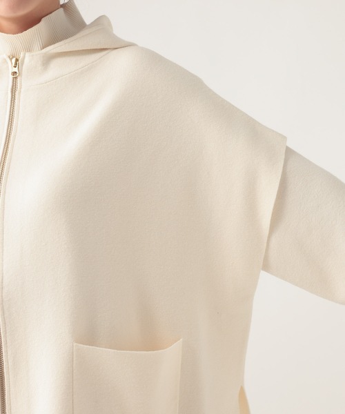 Elura（エルーラ）の「もっちりモイストフードジレ/582762（ベスト・レディース・ブラウン/ホワイト/ブラック・FREE）」の18枚目の写真