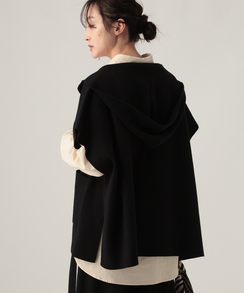 Elura（エルーラ）の「もっちりモイストフードジレ/582762（ベスト・レディース・ブラウン/ホワイト/ブラック・FREE）」の10枚目の写真