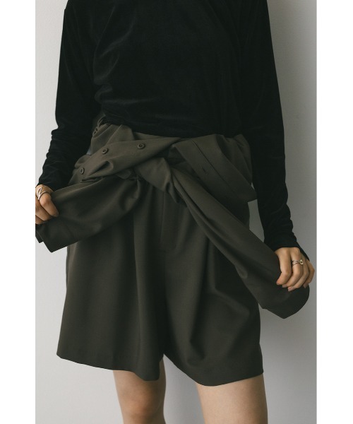 STYLEMIXER（スタイルミキサー）の「スタンドネックショートロンパース（つなぎ/オールインワン・レディース・ブラウン/ブラック・SMALL/MEDIUM）」の7枚目の写真