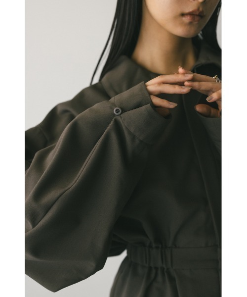 STYLEMIXER（スタイルミキサー）の「スタンドネックショートロンパース（つなぎ/オールインワン・レディース・ブラウン/ブラック・SMALL/MEDIUM）」の9枚目の写真