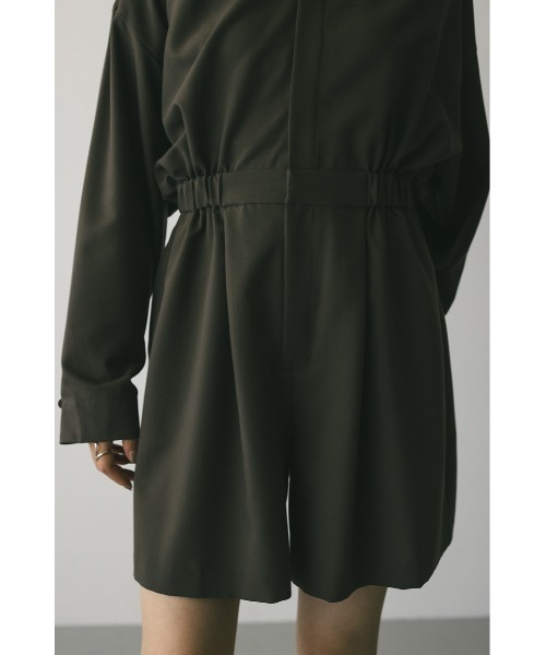 STYLEMIXER（スタイルミキサー）の「スタンドネックショートロンパース（つなぎ/オールインワン・レディース・ブラウン/ブラック・SMALL/MEDIUM）」の10枚目の写真