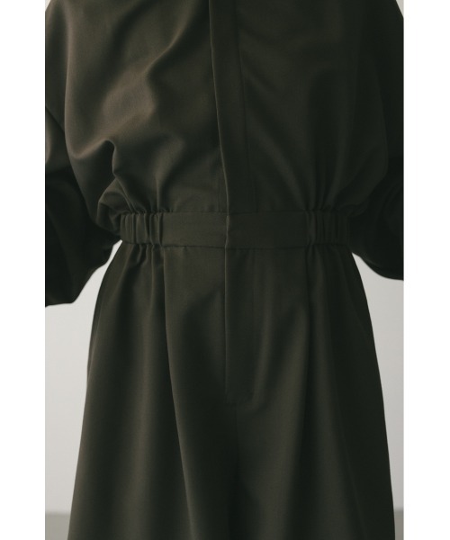 STYLEMIXER（スタイルミキサー）の「スタンドネックショートロンパース（つなぎ/オールインワン・レディース・ブラウン/ブラック・SMALL/MEDIUM）」の13枚目の写真