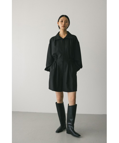 STYLEMIXER（スタイルミキサー）の「スタンドネックショートロンパース（つなぎ/オールインワン・レディース・ブラウン/ブラック・SMALL/MEDIUM）」の17枚目の写真