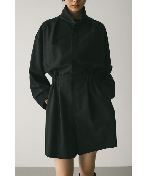 STYLEMIXER（スタイルミキサー）の「スタンドネックショートロンパース（つなぎ/オールインワン・レディース・ブラウン/ブラック・SMALL/MEDIUM）」の18枚目の写真