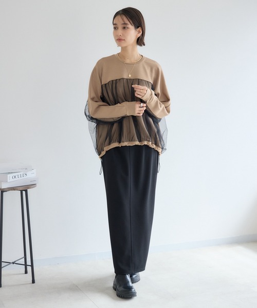 KATHARINE ROSS(キャサリンロス)の「【PILLINI/ピリーニ】パウンドチュールプルオーバー(Tシャツ/カットソー・レディース・ブラック/キャメル・FREE)」の10枚目の写真