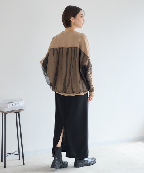 KATHARINE ROSS(キャサリンロス)の「【PILLINI/ピリーニ】パウンドチュールプルオーバー(Tシャツ/カットソー・レディース・ブラック/キャメル・FREE)」の12枚目の写真