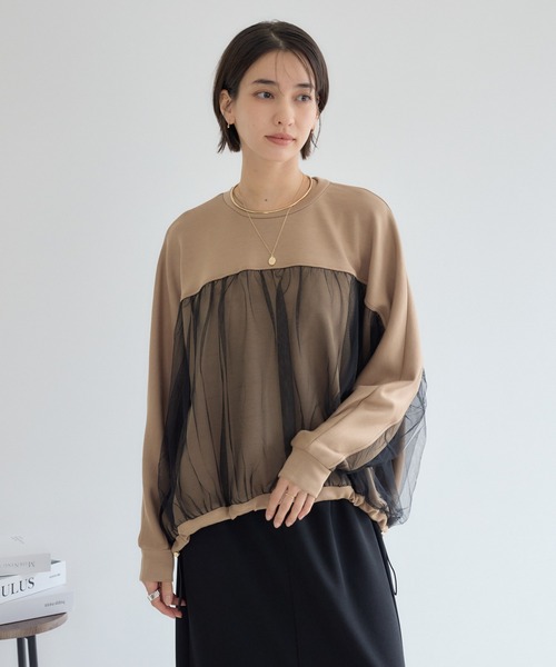 KATHARINE ROSS(キャサリンロス)の「【PILLINI/ピリーニ】パウンドチュールプルオーバー(Tシャツ/カットソー・レディース・ブラック/キャメル・FREE)」の16枚目の写真