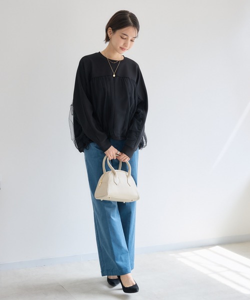 KATHARINE ROSS(キャサリンロス)の「【PILLINI/ピリーニ】パウンドチュールプルオーバー(Tシャツ/カットソー・レディース・ブラック/キャメル・FREE)」の11枚目の写真