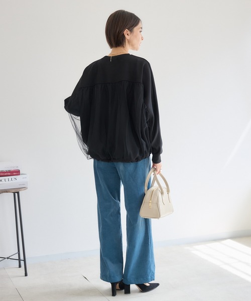 KATHARINE ROSS(キャサリンロス)の「【PILLINI/ピリーニ】パウンドチュールプルオーバー(Tシャツ/カットソー・レディース・ブラック/キャメル・FREE)」の6枚目の写真