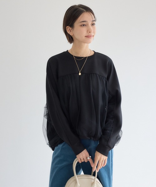 KATHARINE ROSS(キャサリンロス)の「【PILLINI/ピリーニ】パウンドチュールプルオーバー(Tシャツ/カットソー・レディース・ブラック/キャメル・FREE)」の5枚目の写真