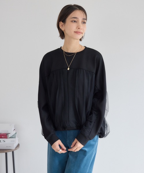 KATHARINE ROSS(キャサリンロス)の「【PILLINI/ピリーニ】パウンドチュールプルオーバー(Tシャツ/カットソー・レディース・ブラック/キャメル・FREE)」の8枚目の写真