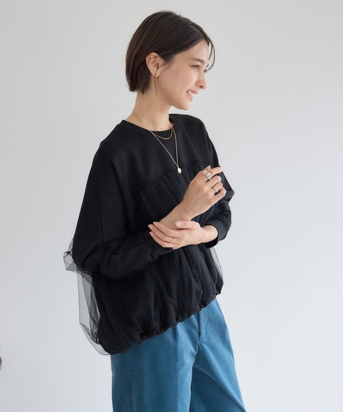 KATHARINE ROSS(キャサリンロス)の「【PILLINI/ピリーニ】パウンドチュールプルオーバー(Tシャツ/カットソー・レディース・ブラック/キャメル・FREE)」の3枚目の写真