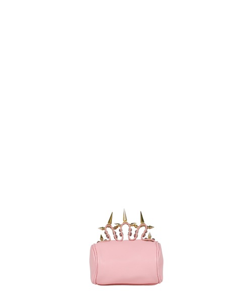Nodress(ノードレス)の「NODRESS PINK RHINESTONE BRASS KNUCKLES LEATHER HANDBAG(ハンドバッグ・レディース・ピンク・OS)」の3枚目の写真