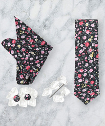 ZIP FIVE（ジップファイブ）の「花柄ネクタイ　メンズ スーツ ギフト箱4点セット ナロータイ（ネクタイ）」