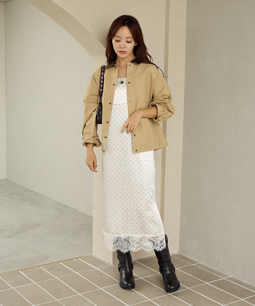 PUBLUX(パブリュクス)の「PUBLUX/パブリュクス レザレット 衿付き ライトアウター 限定展開(その他アウター・レディース・ブラウン/ベージュ・フリ-)」の10枚目の写真