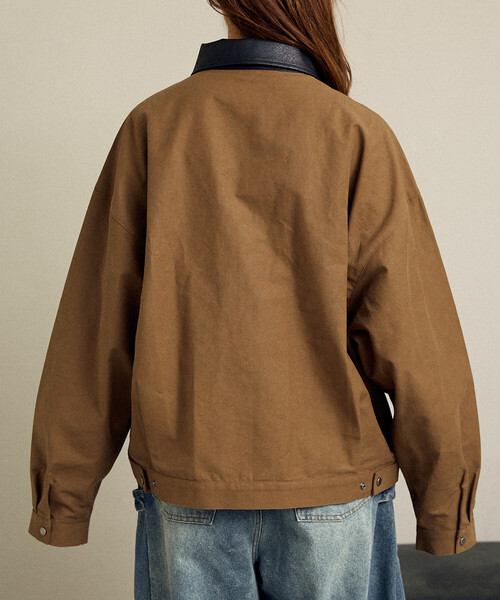 PUBLUX(パブリュクス)の「PUBLUX/パブリュクス レザレット 衿付き ライトアウター 限定展開(その他アウター・レディース・ブラウン/ベージュ・フリ-)」の16枚目の写真