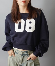 SPINNS | 裏毛ショート丈スウェット/ナンバー(スウェット)