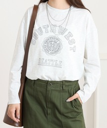 ステッチ刺繍 長袖Tシャツ