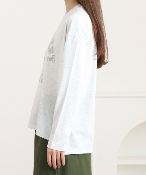 Quelle Chance(ケルシャンス)の「ステッチ刺繍 長袖Tシャツ(Tシャツ/カットソー・レディース・グリーン/オートミール/チャコールグレー・M/L)」の17枚目の写真