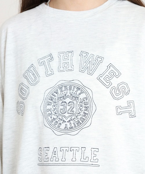 Quelle Chance(ケルシャンス)の「ステッチ刺繍 長袖Tシャツ(Tシャツ/カットソー・レディース・グリーン/オートミール/チャコールグレー・M/L)」の20枚目の写真