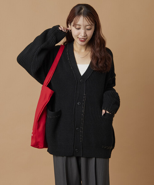 セール】限定展開 リラックスフィット ハンドステッチデザイン 畦編み