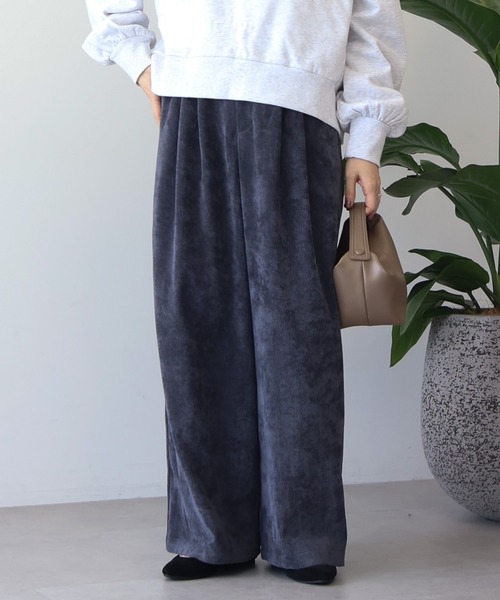 AMERICAN HOLIC(アメリカンホリック)の「コーデュロイワイドパンツ(その他パンツ・レディース・ネイビー/チャコールグレー/ブルー/アイボリー・S/M/L)」の1枚目の写真