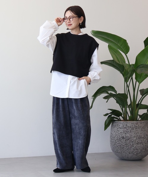 AMERICAN HOLIC(アメリカンホリック)の「コーデュロイワイドパンツ(その他パンツ・レディース・ネイビー/チャコールグレー/ブルー/アイボリー・S/M/L)」の19枚目の写真