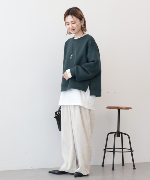 AMERICAN HOLIC(アメリカンホリック)の「コーデュロイワイドパンツ(その他パンツ・レディース・ネイビー/チャコールグレー/ブルー/アイボリー・S/M/L)」の11枚目の写真
