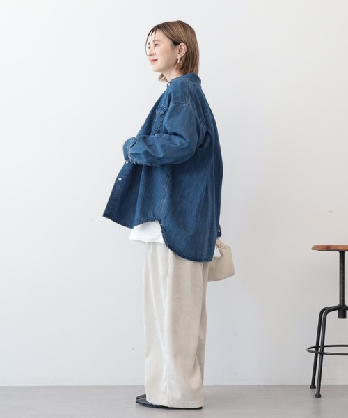 AMERICAN HOLIC(アメリカンホリック)の「コーデュロイワイドパンツ(その他パンツ・レディース・ネイビー/チャコールグレー/ブルー/アイボリー・S/M/L)」の14枚目の写真