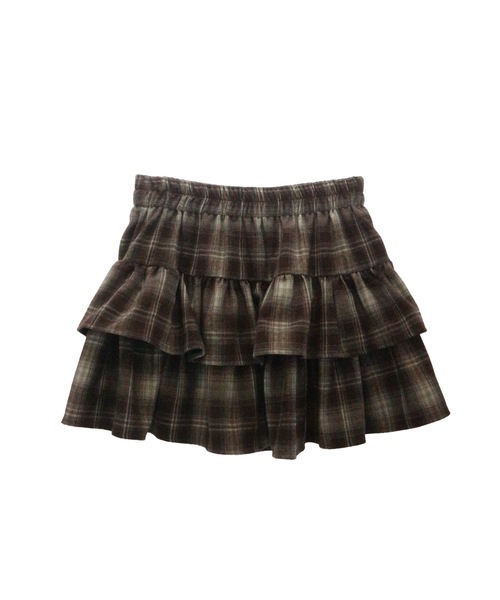 ALLuRing ChaRm(アリュリングチャーム)の「Check Tiered Mini Skirt / チェックティアードミニスカート(スカート・レディース・レッド/ブラック/ブラウン・FREE)」の2枚目の写真