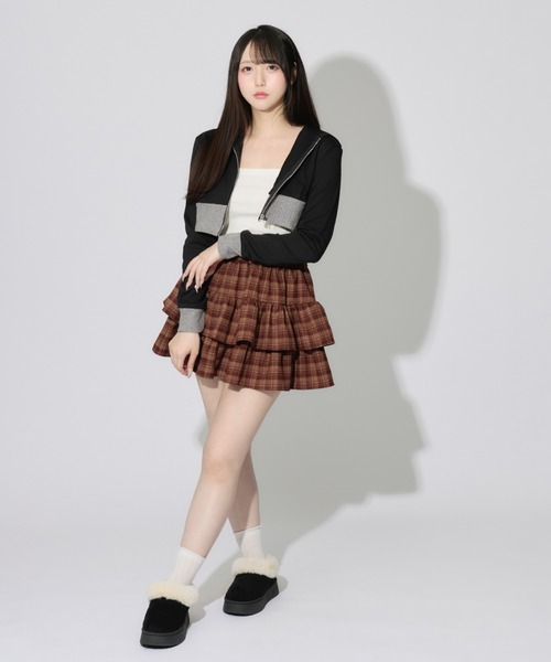 ALLuRing ChaRm(アリュリングチャーム)の「Check Tiered Mini Skirt / チェックティアードミニスカート(スカート・レディース・レッド/ブラック/ブラウン・FREE)」の20枚目の写真