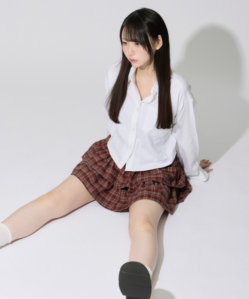 ALLuRing ChaRm(アリュリングチャーム)の「Check Tiered Mini Skirt / チェックティアードミニスカート(スカート・レディース・レッド/ブラック/ブラウン・FREE)」の11枚目の写真