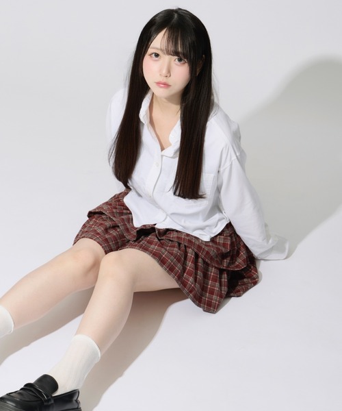 ALLuRing ChaRm(アリュリングチャーム)の「Check Tiered Mini Skirt / チェックティアードミニスカート(スカート・レディース・レッド/ブラック/ブラウン・FREE)」の9枚目の写真