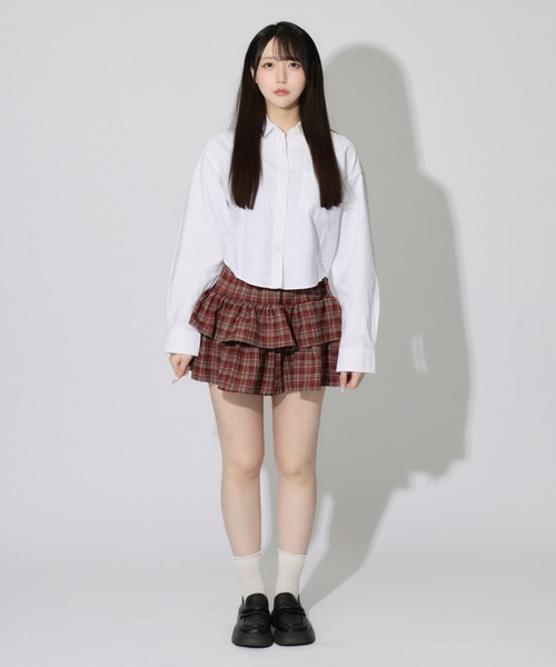 ALLuRing ChaRm(アリュリングチャーム)の「Check Tiered Mini Skirt / チェックティアードミニスカート(スカート・レディース・レッド/ブラック/ブラウン・FREE)」の15枚目の写真