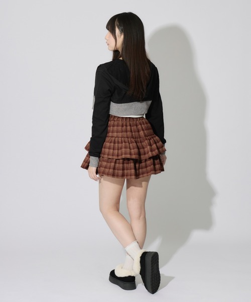 ALLuRing ChaRm(アリュリングチャーム)の「Check Tiered Mini Skirt / チェックティアードミニスカート(スカート・レディース・レッド/ブラック/ブラウン・FREE)」の22枚目の写真